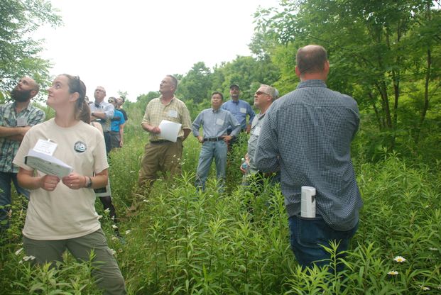 Team members in the field tour of project annual meeting. The fourth person from right is Dr. Jingxin Wang, and the second person from right is Dr. Roburt Burns.
